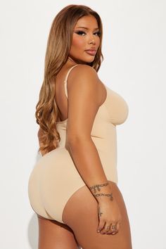 Available In Black And Nude. Shapewear Bodysuit Adjustable Straps Medium Compression For Smoothing And Sculpting! Moderate Bottom Coverage Snap Button Closure Stretch Final Sale Self: 90% Nylon 10% Spandex Imported | Sculpt Me Compression Shapewear Bodysuit in Nude size Large by Fashion Nova Compression Shapewear, Shapewear Bodysuit, Woman Back, Jeans Jumpsuit, Lingerie Sleepwear, Rompers Women, Shapewear, Snap Button, Clothes For Sale