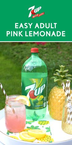 pink lemonade and pineapple drink on a table