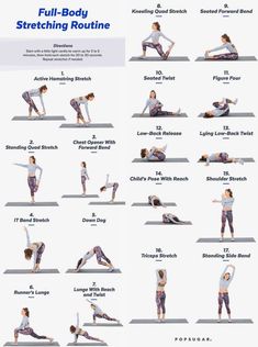 a poster showing how to do the full body stretching routine