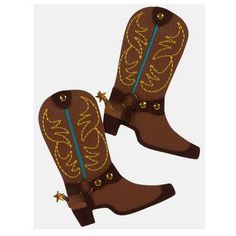 two brown cowboy boots with stars on them