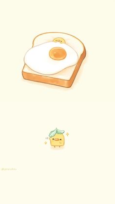 an egg and toast are on top of each other