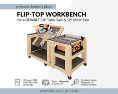 an advertisement for a table saw and miter saw