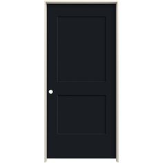 a black door on a white background