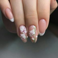 Orchid Nails, Fruit Nail Art, Nail Art Designs Summer, Cute Acrylic Nail Designs, Flower Nail Designs, Flower Nail Art, Cute Nail Art, Nail Designs Spring, Nail Art Summer