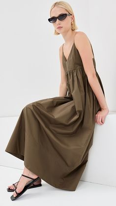 Jenni Kayne Cove Dress | Shopbop Casual Dresses With Adjustable Straps For Work, Casual Work Dresses With Adjustable Straps, Casual Workwear Dress With Adjustable Straps, Jenni Kayne Dress, Olive Dress, Jenni Kayne, No Closure, Fashion Now, Dress Home