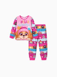 * Set includes: 1 Top + 1 Pants
* Soft and Comfy 
* Flame resistant
* Material: 96% Polyester, 4% Spandex
* Machine wash, tumble dry
* Imported
* Officially Licensed Nickelodeon PAW Patrol Merchandise Toddler Christmas Pajamas, Paw Patrol Nickelodeon, Pajamas Sets, Toddler Christmas, Dress Set, Long Sleeve Pyjamas, Christmas Pajamas, Paw Patrol, Toddler Girls