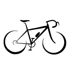 a black and white drawing of a bicycle