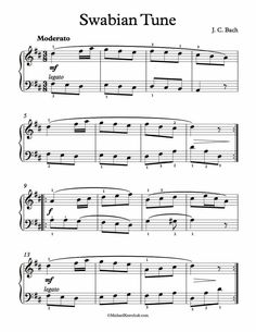 sheet music with the words swabian tune