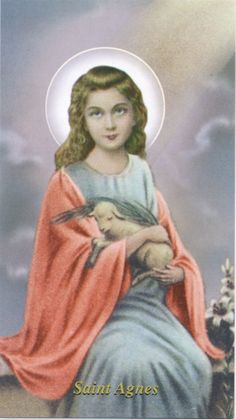 an image of the virgin mary holding a bird