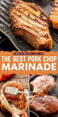 Try this quick and easy pork chop marinade for your main course ideas! It makes your pork more tender and delicious. It only requires 5 minutes to mix up. This marinade is perfect to use for quick weeknight dinners. It is the best pork chop marinade for grilling! Pork Marinades, Pork Chops Marinade, Pork Chops On The Grill, Grill Favorites, Marinade Pork