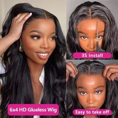 6x4 Wear Go Glueless Wig Body Wave HD Lace Front Wigs Pre Plucked HD Transparent 5x5 Lace Closure Wig, Glueless Wigs, Glueless Wig, Hair Wigs For Women, Brazilian Body Wave