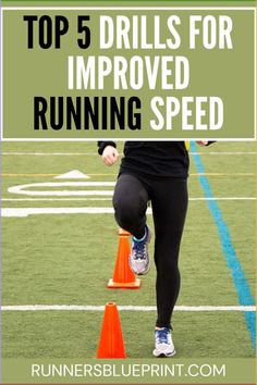 a woman is running through an obstacle course with the words top 5 drills for improve speed