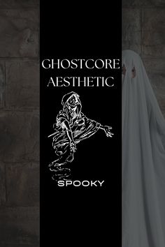 Image of a vintage ghost surrounded by the words Ghostcore Aesthetic. Features a photo of a sheet ghost Aesthetic Board, Dark Icons, Aesthetic Inspiration, Room Decor, Pastel, Wallpapers, Celebrities, Beauty