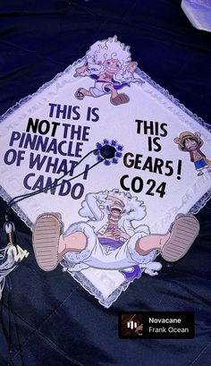 One Piece, Gear 5 Graduation Cap Military Graduation Cap, One Piece Graduation Cap, Homecoming Pants, One Piece Gear 5, Creative Graduation Caps, Anime Diys