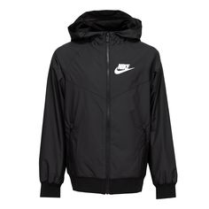 NIKE SPORTSWEAR WINDRUNNER WINDBREAKER YOUTH JACKETThe Nike Sportswear Windrunner Windbreaker jacket is a direct descendent of the 1978 Windrunner Jacket. It has the same breathable mesh lining, ribbed cuffs, and iconic chevron at the chest, which gives this new edition windbreaker jacket old-school retro vibes. The best part is the jacket is lightweight and rain-resistant. Loose fit; oversized, roomy feel. Hood zips up to the chin for added warmth. Mesh lining with back vent for breathability. Nike Moisture-wicking Hooded Jacket For Streetwear, Windproof Outerwear For Streetwear In Sportswear Style, Nike Nylon Track Jacket With Drawstring Hood, Nike Nylon Track Jacket With Adjustable Hood, Nike Nylon Track Jacket With Double-lined Hood, Nike Hooded Jacket For Streetwear, Nike Urban Windbreaker With Moisture-wicking, Nike Functional Track Jacket For Streetwear, Nike Sportswear Hooded Jacket For Streetwear