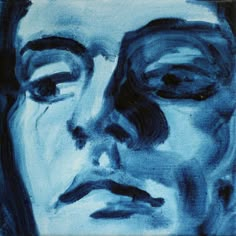 a painting of a man's face with his eyes closed