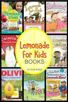 the lemonade for kids books are all in their own bookcases, and there is