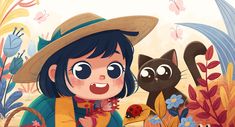 A Ladybug on Behance Book Illustration Design, الفن الرقمي, Illustration Art Kids, 동화 삽화, Bg Design, Storybook Art, A Ladybug, Picking Flowers, Picture Books Illustration