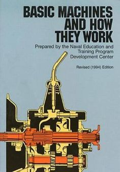 the book cover for basic machines and how they work prepared by naval education and training program development center