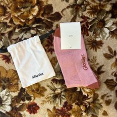 New In Packaging, Mirror Is Scratched But Came Like That(They All Do, I Received Several) Mirror Has Original Dust Bag Glossier Pink, Mirror Color, Pocket Mirror, Crew Socks, Pink Red, Hosiery, Dust Bag, Limited Edition, Socks