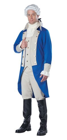 a man in a blue and white outfit is posing for the camera with his hands on his hips