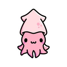 an octopus with a pink hat on it's head