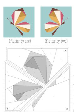 two pictures with different shapes and numbers to match the color scheme for each piece of paper