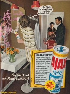 an old ad for nav washing products with people looking at it and talking to each other