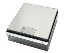 an electronic device is sitting on top of a metal box with two buttons and one button