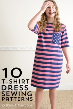 10 T-Shirt Dress Sewing Patterns Shirt Dress Diy, Robe Diy, Costura Diy, Beginner Sewing, Beginner Sewing Projects Easy, How To Hem Pants, Sewing Blogs, Sewing Projects For Beginners, Easy Sewing Projects