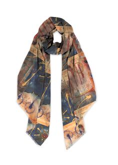 Painted desert - Modal Scarf by angela l. walker Artsy Cotton Art For Artistic Expression, Artsy Art Print For Art Collection, Multicolor Graphic Print Art For Collection, Artsy Multicolor Art For Collection, Contemporary Multicolor Art For Artistic Expression, Artistic Multicolor Silk Scarf With Abstract Pattern, Artistic Multicolor Silk Scarf With Abstract Shape, Multicolor Silk Scarf With Abstract Print, Artistic Hand-painted Multicolor Silk Scarf