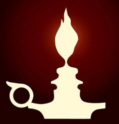 the silhouette of a pipe with a flame coming out of it's end, against a dark background