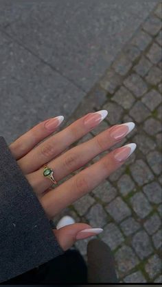 Acrylic Nail White, Nail White French, Nails Timeless, Nail White, Girly Acrylic Nails, Simple Acrylic Nails, French Nail, Nail Idea, Idea Design