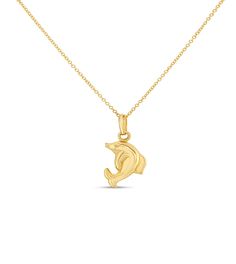 14k Gold Dolphin Charm Necklace - 14K  - Olive & Chain Fine Jewelry Dolphin Charm, Show Off, Paper Clip, Dolphins, Charm Pendant, Your Style, Charm Necklace, Jewelry Collection, Yellow Gold