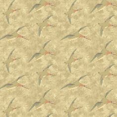 a flock of birds flying through the air on top of a beige wallpaper background