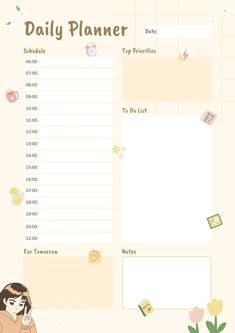 a daily planner with flowers and pictures on it