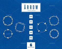 arrows and signs are arranged in the shape of circle shapes on a blue background with white text