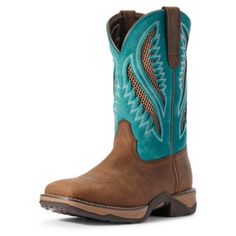 Ariat Women's Anthem Vent Boot, 10031665 Turquoise Boots, Square Toe Western Boots, Girl Cowboy Boots, Composite Toe Work Boots, Twisted X Boots, Ariat Boots, Square Toe Boots, Western Boots Women, Safety Boots