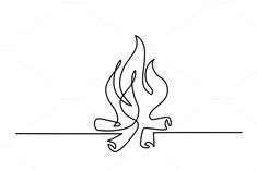 a line drawing of a fire