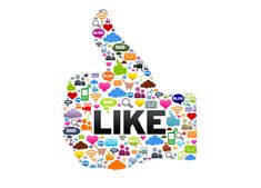 a thumbs up made out of social media icons and the word like on top of it