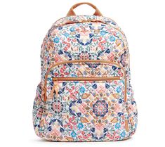 Keep your on-campus days organized and stylishly on-point with this quilted cotton backpack. From Vera Bradley. Quilted Backpack For Back To School, Casual Quilted Backpack For Travel, Casual Quilted Travel Backpack, Back To School Travel Backpack With Quilted Detail, Quilted Backpack For Travel And Back To School, Back To School Quilted Travel Backpack, 7th Grade School Supplies, Vera Bradley Prints, Vera Bradley Backpack Campus