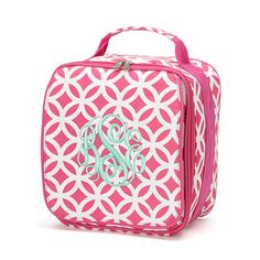 Pink Sadie Lunch Bag Embroidery Blanks Wholesale, Pink Lunch Box, Pink Lunch Bag, Personalized Lunch Bags, School Lunch Bag, Embroidery Blanks, Lunch Box Bag, Insulated Lunch Box, Circle Monogram