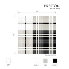 a black and white plaid pattern with the words preston highland