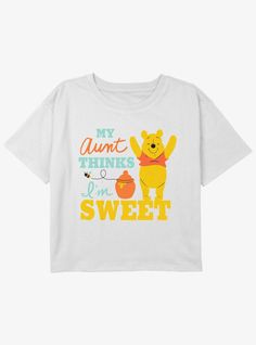 60% Cotton  40% PolyesterWash cold; dry lowImportedListed in youth sizes Crop T Shirt, Movie Lover, Disney Winnie The Pooh, Girls Tees, Crop Tshirt, Shirt Online, Shirts For Girls, Winnie The Pooh, Disney