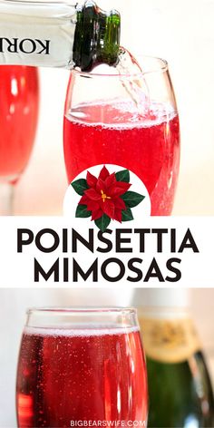 Santa Panties Drink, Winter Mimosa Recipe, Christmas Mimosa Bar, Christmas Mimosas, Xmas Drinks, Christmas Drinks Recipes, Bourbon Smash