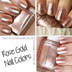 Rose Gold Nail Polish Gold Nail Polish Designs, Nail Polish Design, Rose Gold Nail, Rose Gold Nail Polish, Pedicure Ideas, Gold Nail Polish, Polish Design, Pretty Nail Polish, Manicure Gel