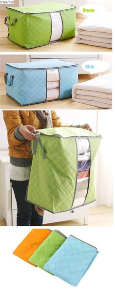 three different pictures showing how to fold an oven mitt in one place, and the other