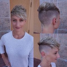 Side Shaved, Short Punk Hair, Rocker Hair, Bold Hair Color, Girls Short Haircuts, Very Short Haircuts