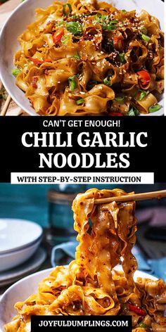 Chili Garlic Noodles Chilli Noodles, Chilli Garlic Noodles, Black Vinegar, Vinegar Sauce, Egg Noodle Recipes, Asian Noodle Dishes, Garlic Noodles, Asian Noodles