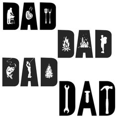 the words dad and dad are shown in black